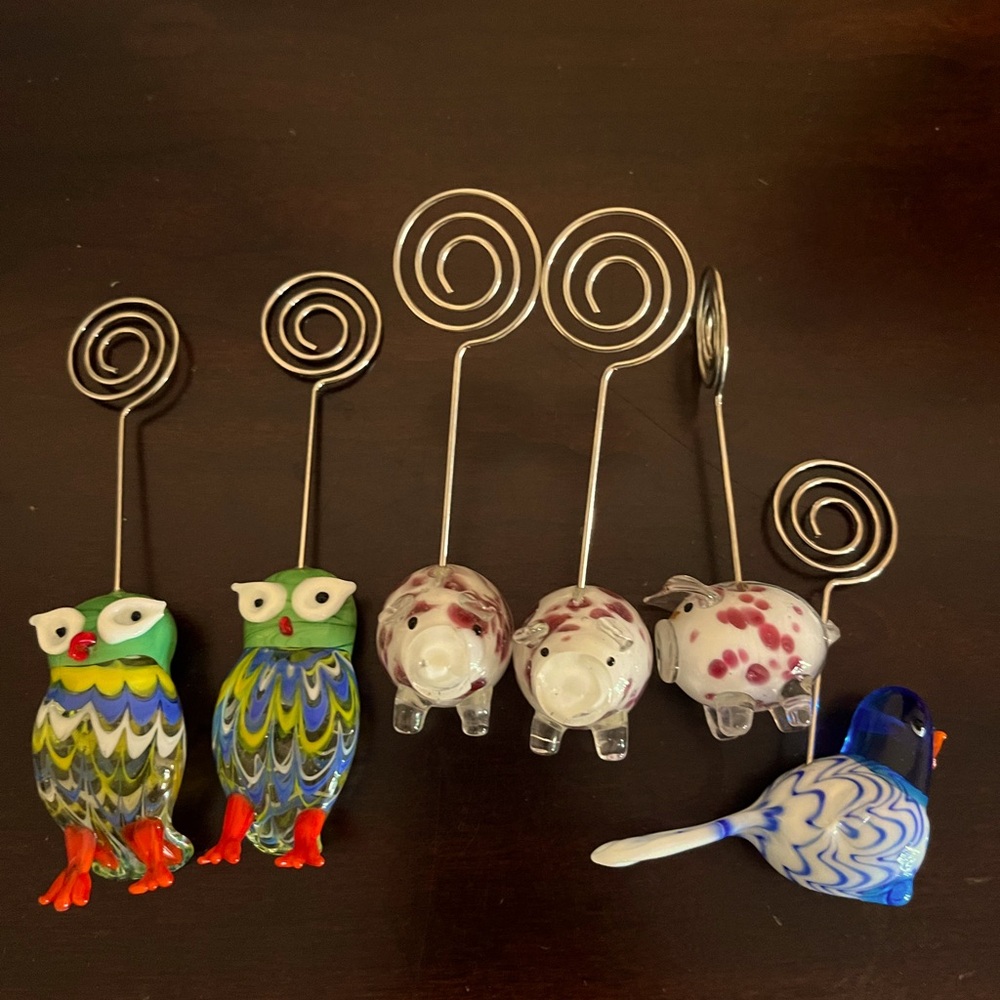 Hand-blown receipt/note/card holders